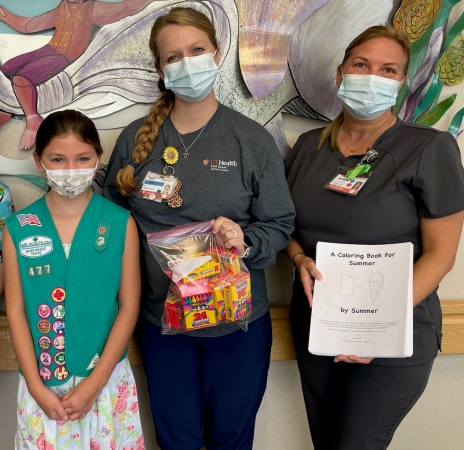 Whitehouse ISD sixth-grader donates coloring books to UT Health Tyler for Girl Scout project